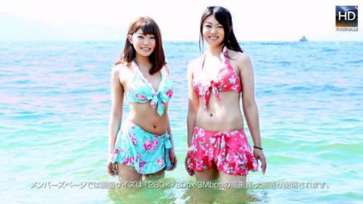 夏天比基尼女孩海邊玩耍 アカリ&アヤ